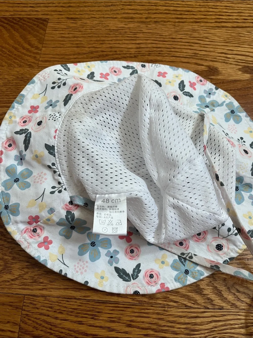 Baby girl Floral Sun Hat - Pink & White flowers and Striped Options